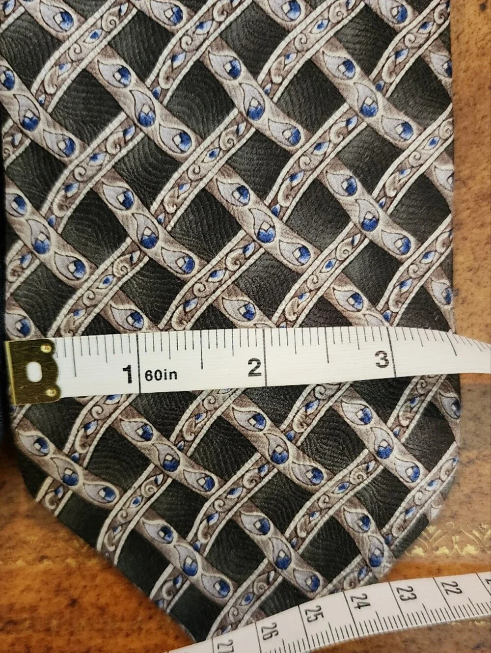 3pc HONORS 100% Silk Men’s Tie Lot Made in USA Navy Geometric Neckties